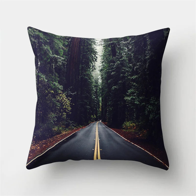 DecorBites™ Green Tropical Leaves Forest Pillowcase - Natural Mountain Ocean Wave Decor