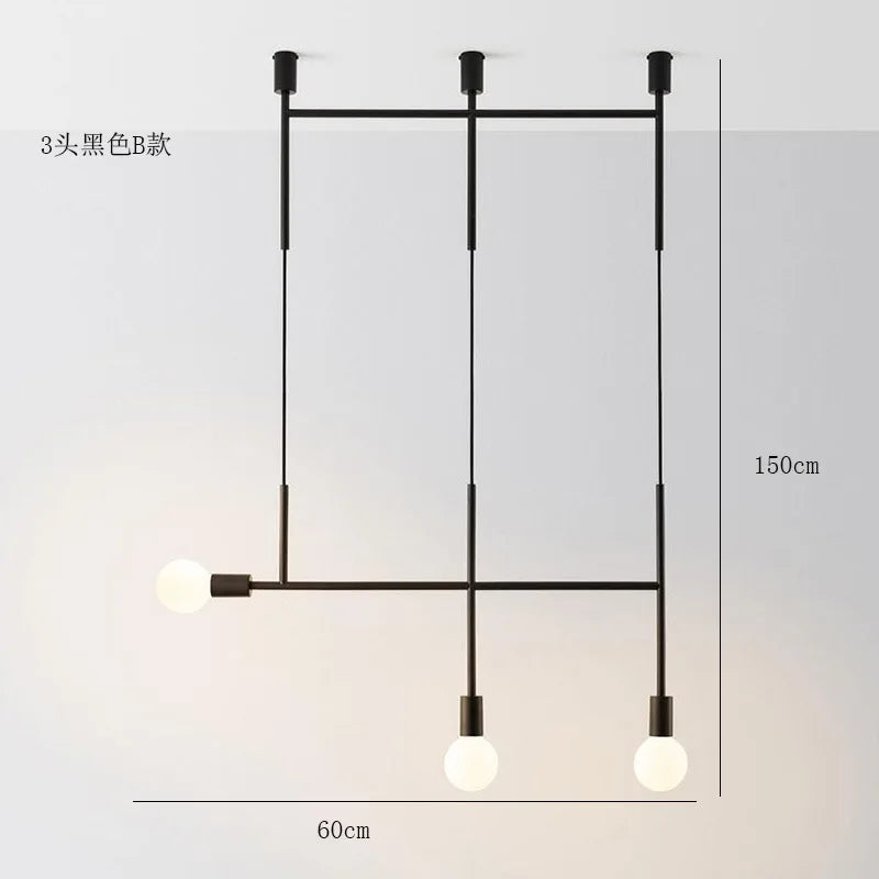 DecorBites™ Black Rose Gold Long Tube Chandelier | Nordic Design for Cafe, Bar & Restaurant