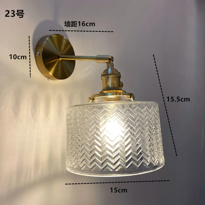 DecorBites™ Amber Glass LED Wall Light Fixtures On/Off Switch Nordic Modern Sconce