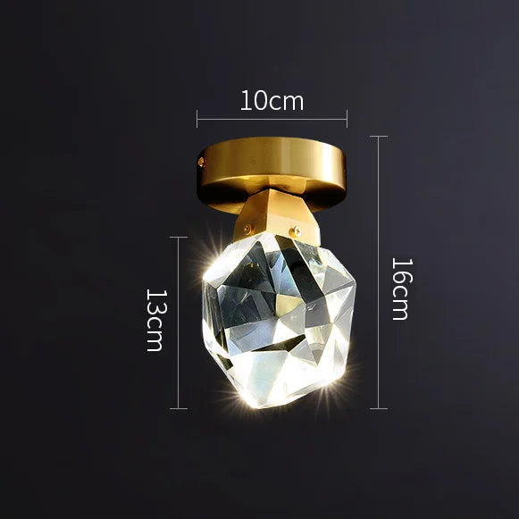 DecorBites™ Crystal Aisle Ceiling Light | Modern & Luxe All-Copper Fixture for Entryway & Cloakroom
