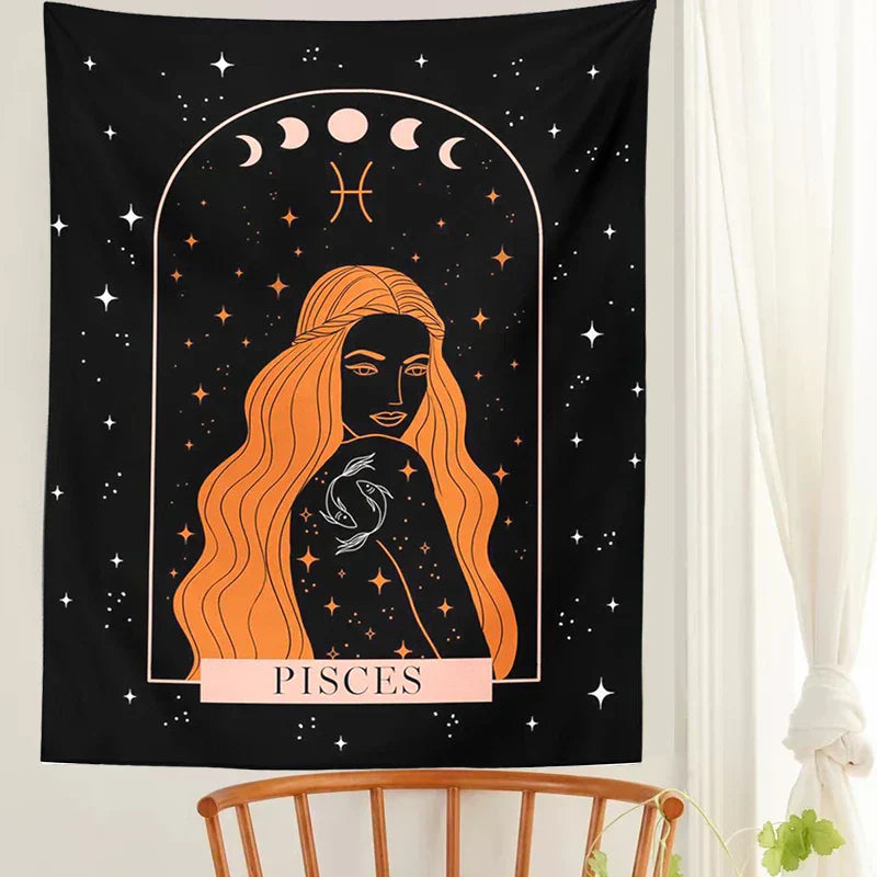 DecorBites™ Celestial Constellation Tapestry Moon Phase Wall Hanging for Unique Home Décor