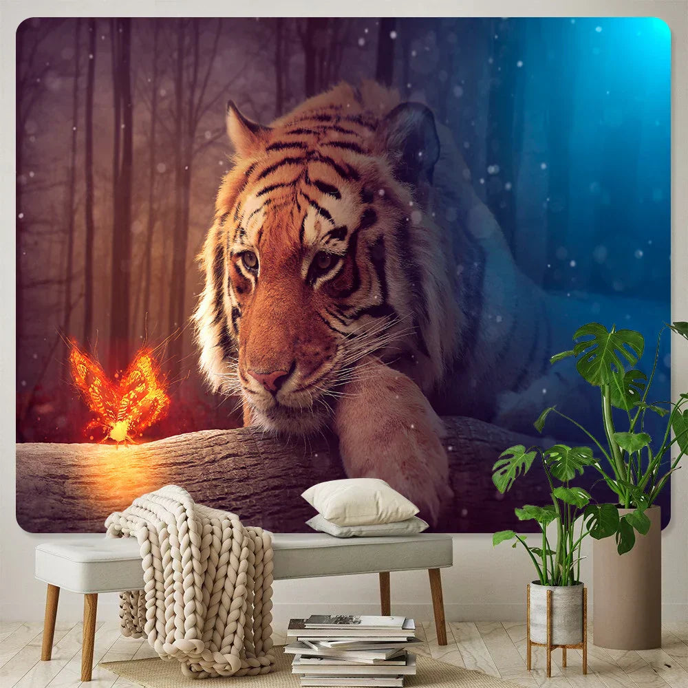 DecorBites™ Animal Psychedelic Tapestry: Bohemian Bedroom Decor & Yoga Mat