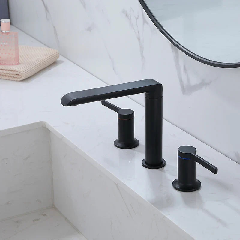 DecorBites™ Brushed Gold Brass Basin Faucets for Lavatory Vessel with 2 Handles