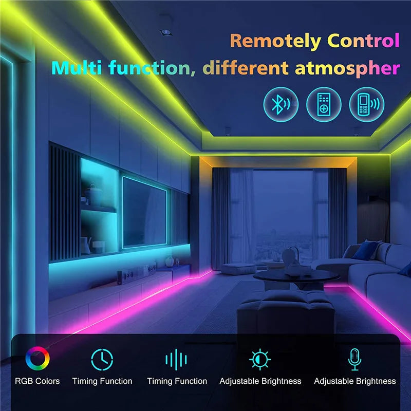 DecorBites™ Bluetooth RGB LED Strip Light + 24-Key Controller – 1M-5M Length