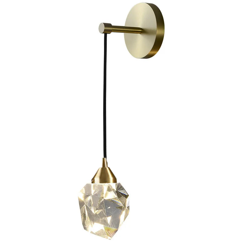 DecorBites™ Crystal Wall Lamp: Modern Golden Light Fixture for Living Room and Bedroom