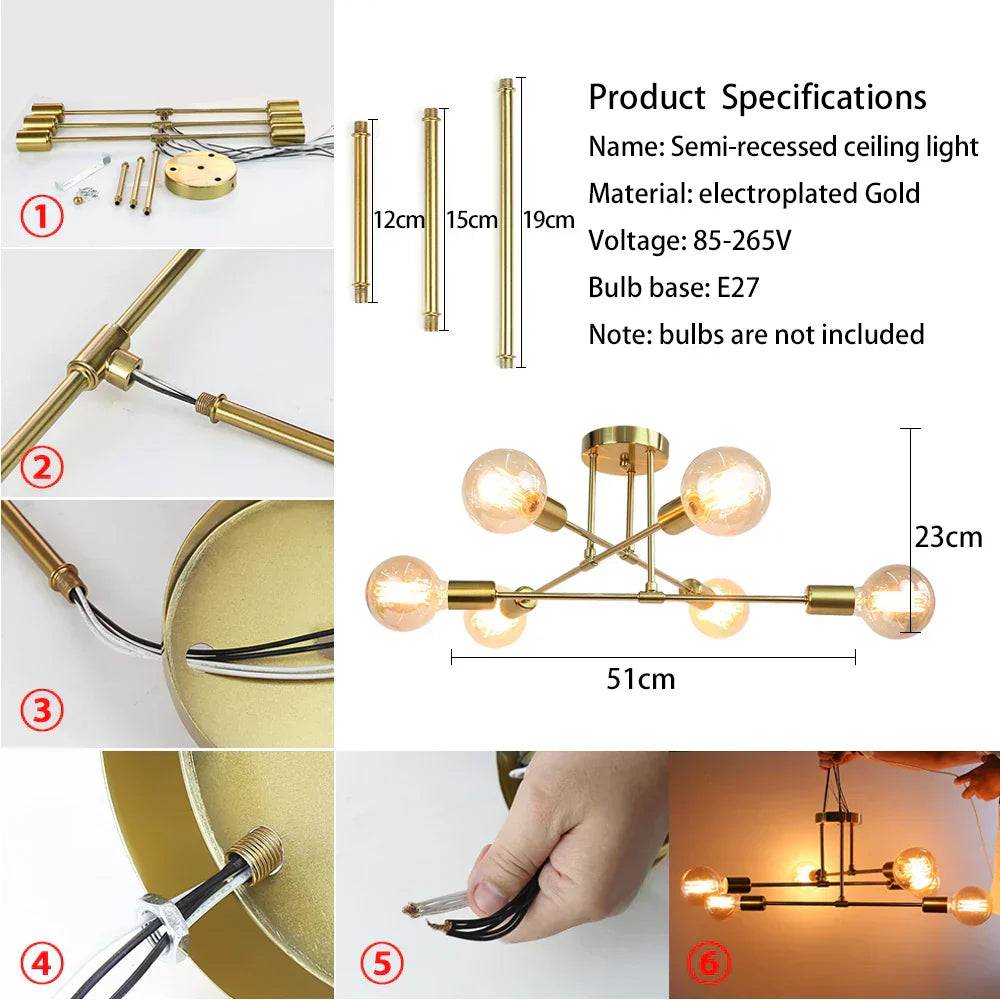 DecorBites™ Industrial LED Ceiling Lights for Modern Minimalist Home Decor