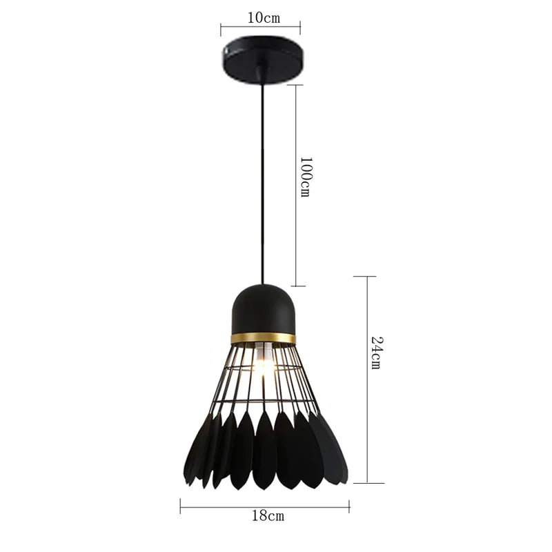 DecorBites™ Industrial Nordic Cage Pendant Light, Black Iron Retro Loft Hanging Lamp