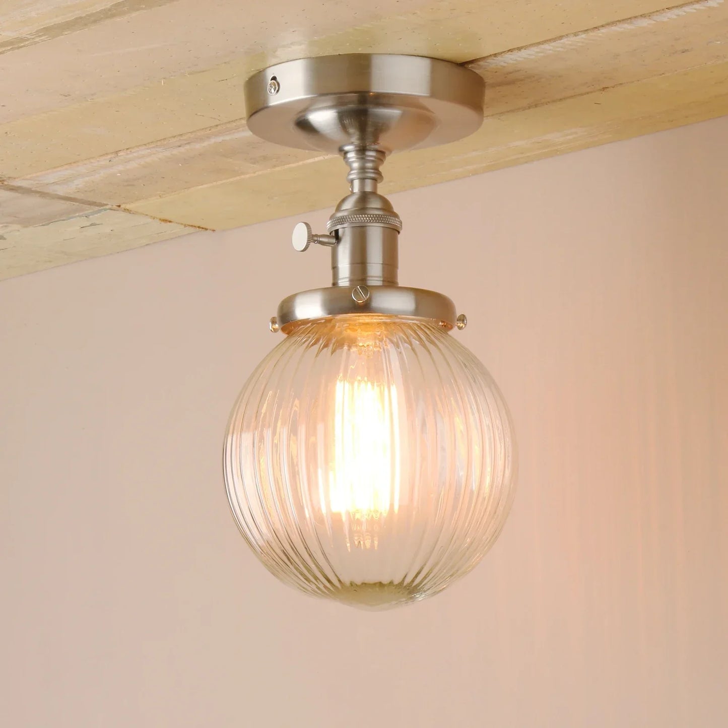 DecorBites™ Glass Globe Semi Flush Mount Ceiling Light Fixture