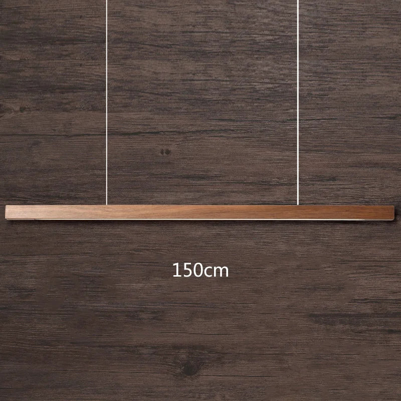 DecorBites™ Black Walnut Log Strip Pendant Light for Dining Room, Office, and Bar