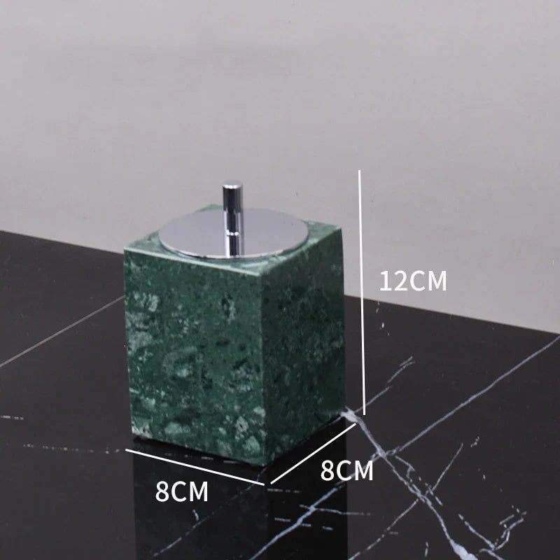 DecorBites™ Green Marble Bathroom Set: Dispenser, Dish, Holder, Tissue Box & Accessories