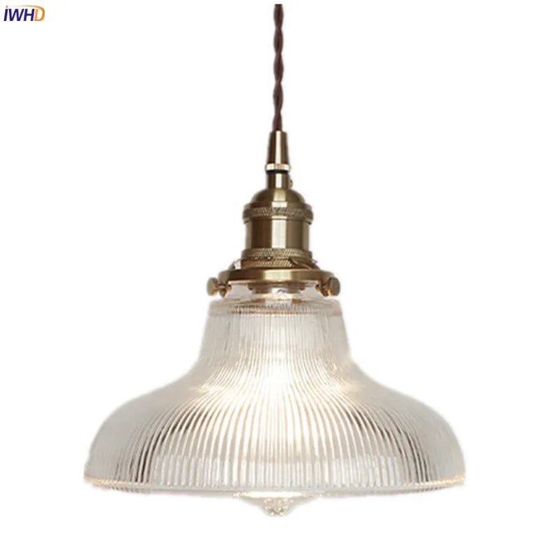 DecorBites™ Glass Copper Pendant Light: Modern Nordic Style Hanging Lamp for Kitchen, Dining, and Living Room