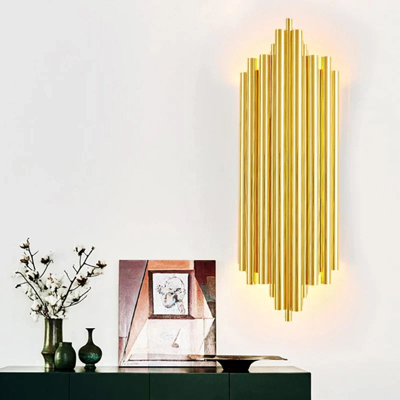 DecorBites™ Gold LED Wall Lamp for Modern Minimalist Living Room, Bedroom, Study - Indoor Light Fixtures