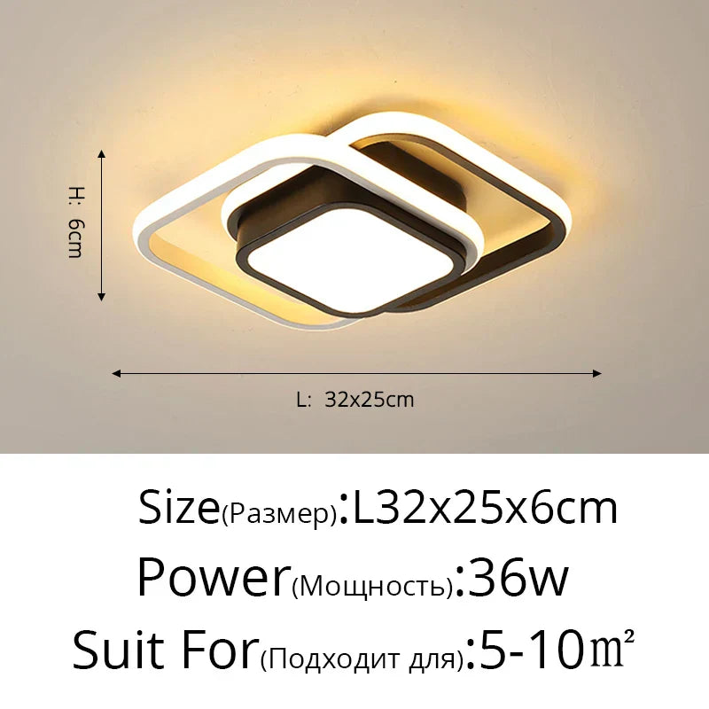 DecorBites™ LED Chandelier Black White Ceiling Lights