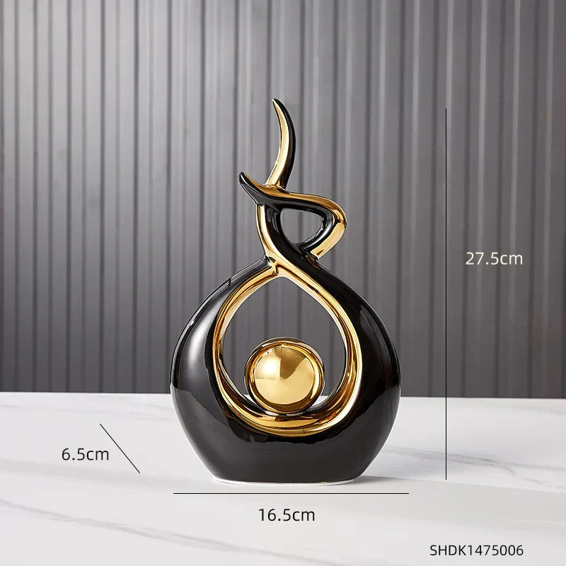 DecorBites™ Ceramic Abstract Figurine Set for Elegant Home and Office Decor