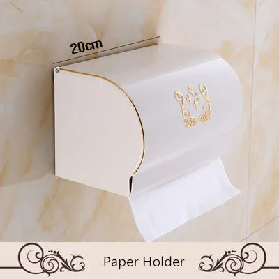DecorBites™ Aluminum Bath Hardware Set: Shelf, Towel Rack, Paper Holder, Brush Holder, Hooks