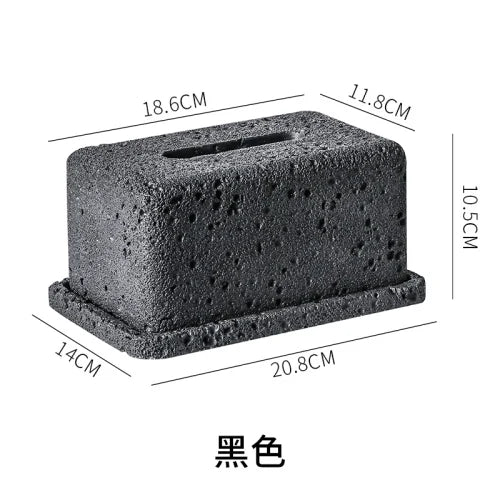 DecorBites™ Cement Tissue Box Rack | Modern Kitchen & Restaurant Decor