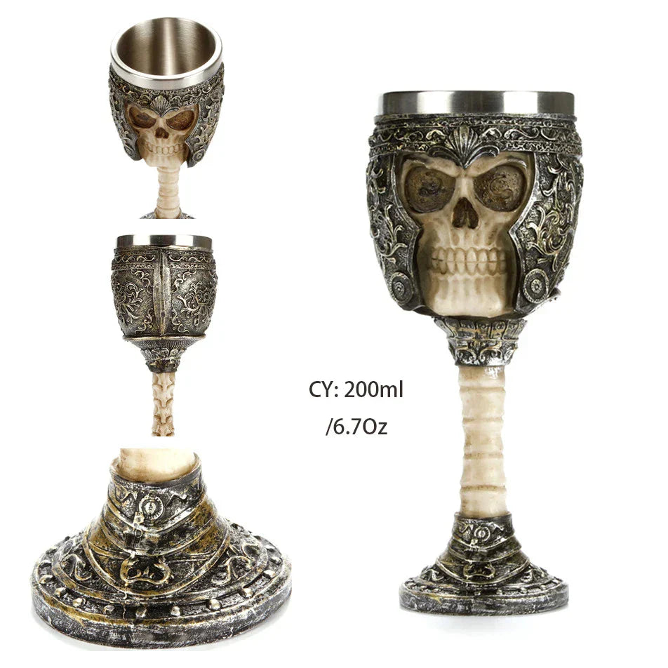 DecorBites™ Dragon King Goblet 200ml: Retro Stainless Steel Wine Glass Gothic Whiskey Cup