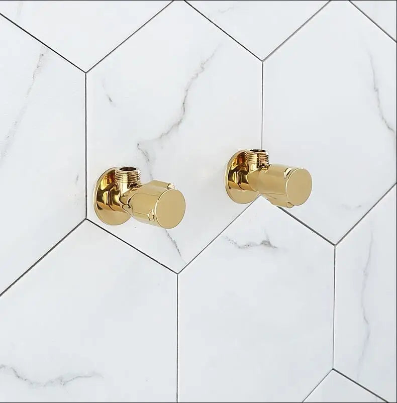 DecorBites™ Brass Triangle Valve Gold Corner Bathroom Tap Water Control 1/2*1/2 Angle valves