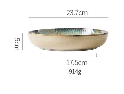DecorBites™ Ceramic Dessert Plate - Round Solid Pattern - Household Tableware