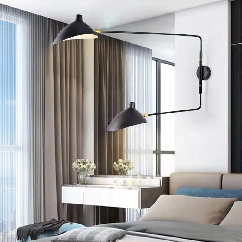 DecorBites™ Black Serge Mouille Wall Lamp: Nordic Design, Creative Living Room Decor