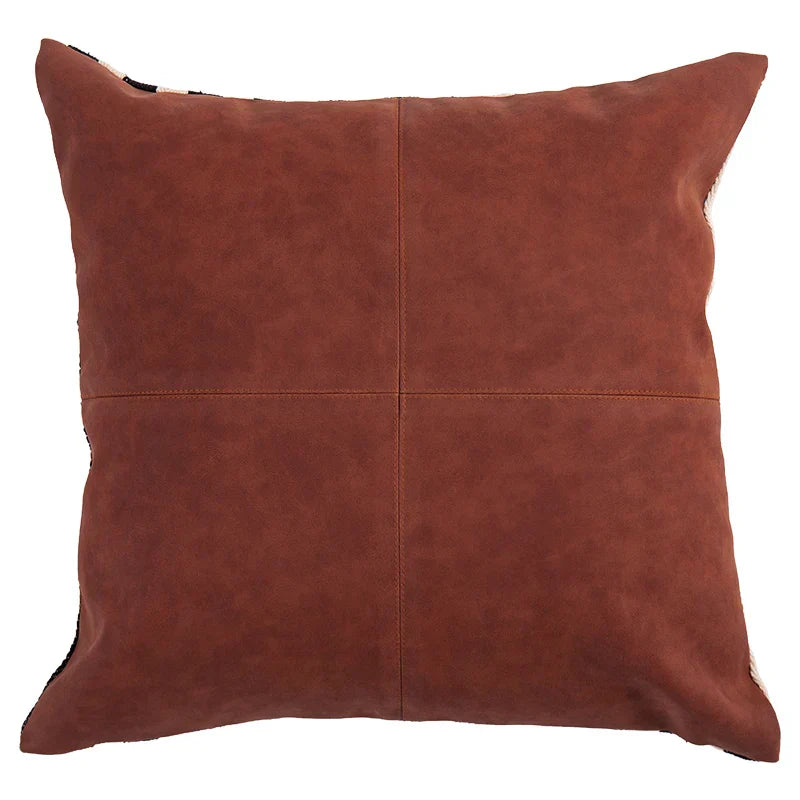 DecorBites™ Black Stripe Faux Leather Pillow Cover 45x45cm for Home Decor