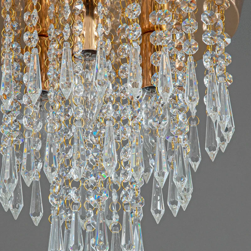 DecorBites™ Crystal Ceiling Light: Elegant Hanging Golden Lamp for Home Decor