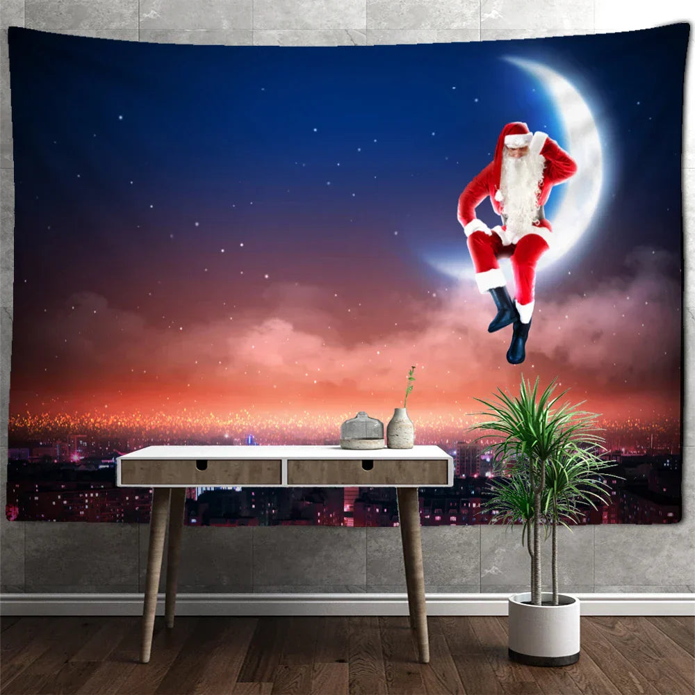 DecorBites™ Christmas Santa Claus Tapestry: Holiday Decor Big Blanket Wall Hanging & Gift