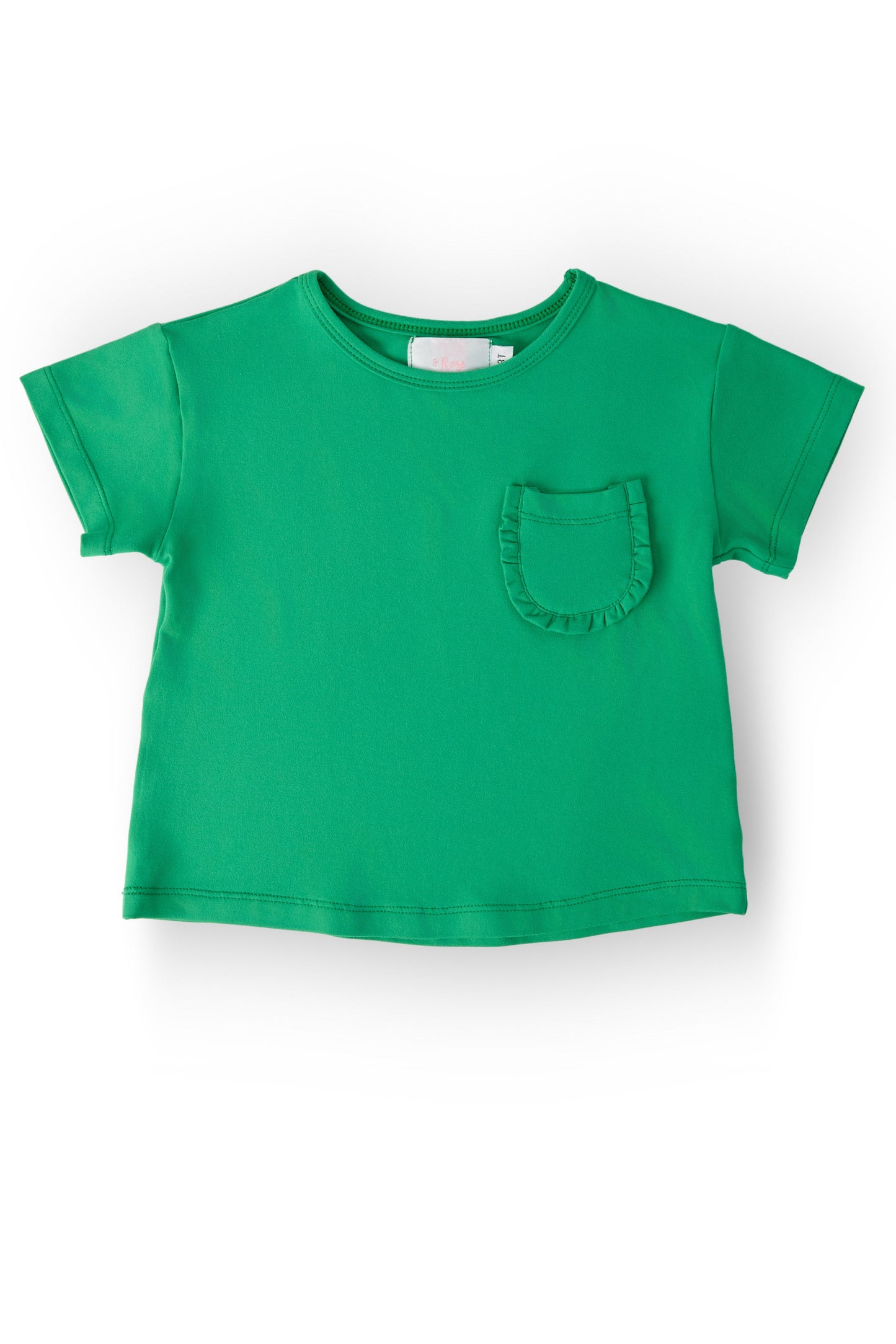 Kelly Green Ruffle Pocket Tee
