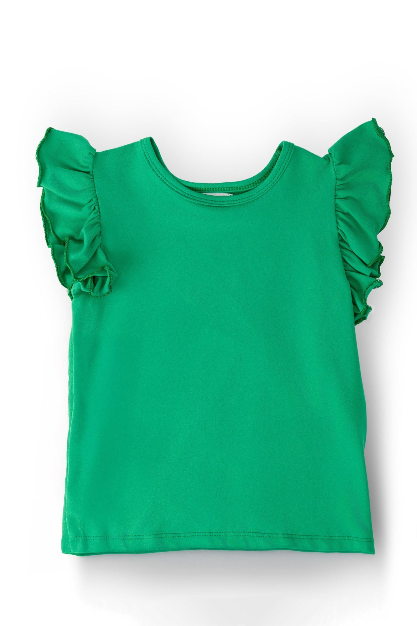 Kelly Green S/S Ruffle Tee