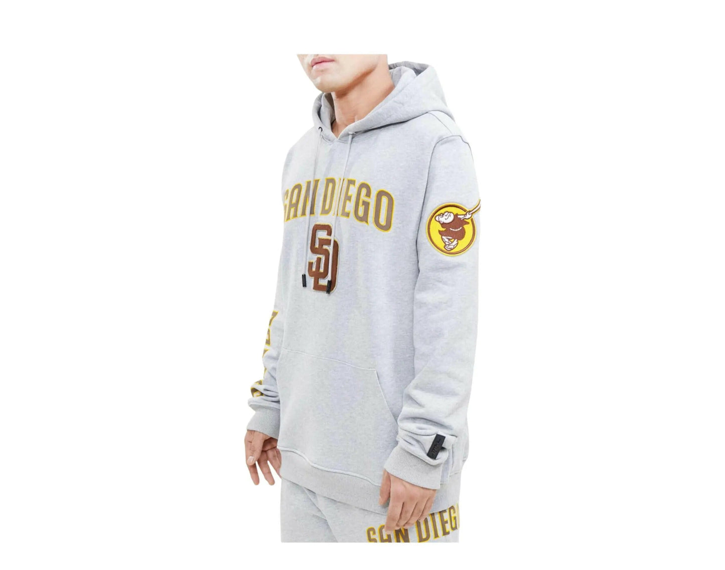 Pro Standard MLB San Diego Padres Stacked Logo Men Pullover Hoodie Heather Grey