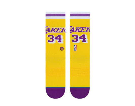 Stance Shaq HWC Jersey NBA Crew Socks Yellow/Purple