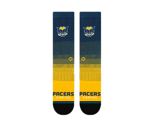 Stance Casual NBA Indiana Pacers Gaming 2K Crew Socks Navy/Yellow