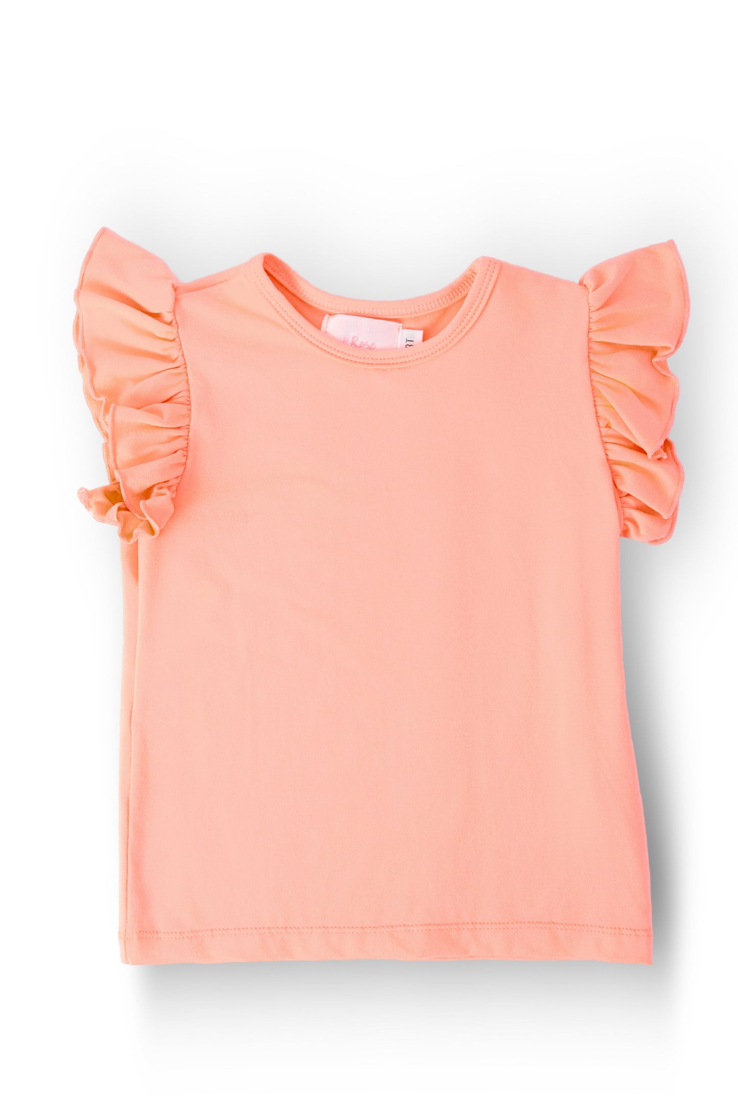 Neon Coral S/S Ruffle Tee