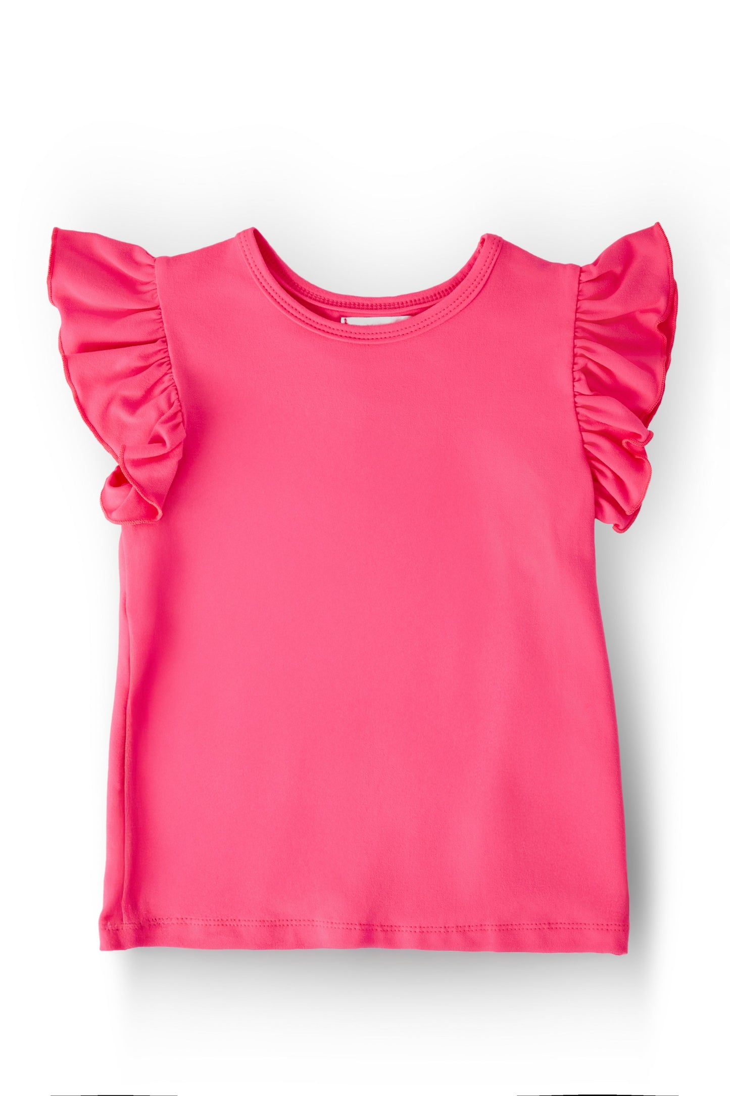 Neon Pink S/S Ruffle Tee