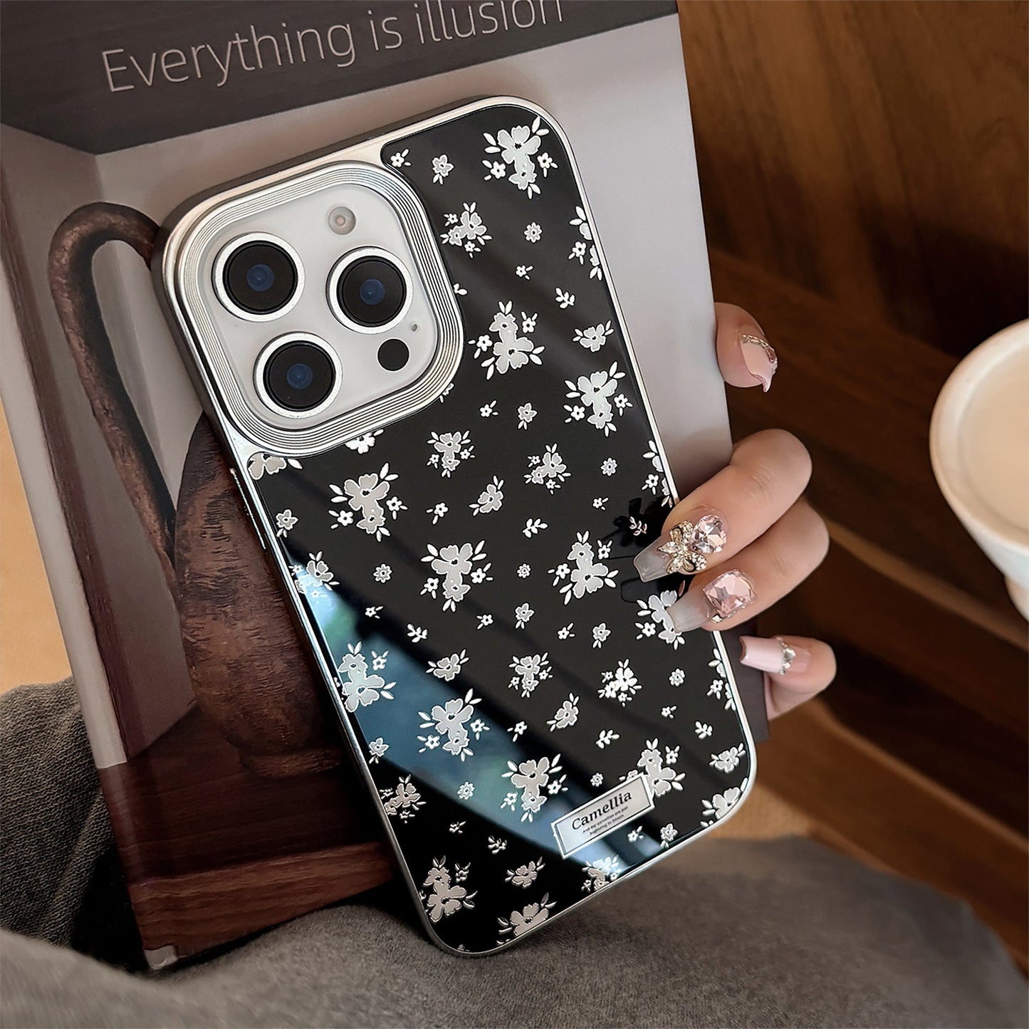 Gilt flower apple 17promax mobile phone case 16 for iPhone15 anti-drop 14 dark wind 13 hard premium
