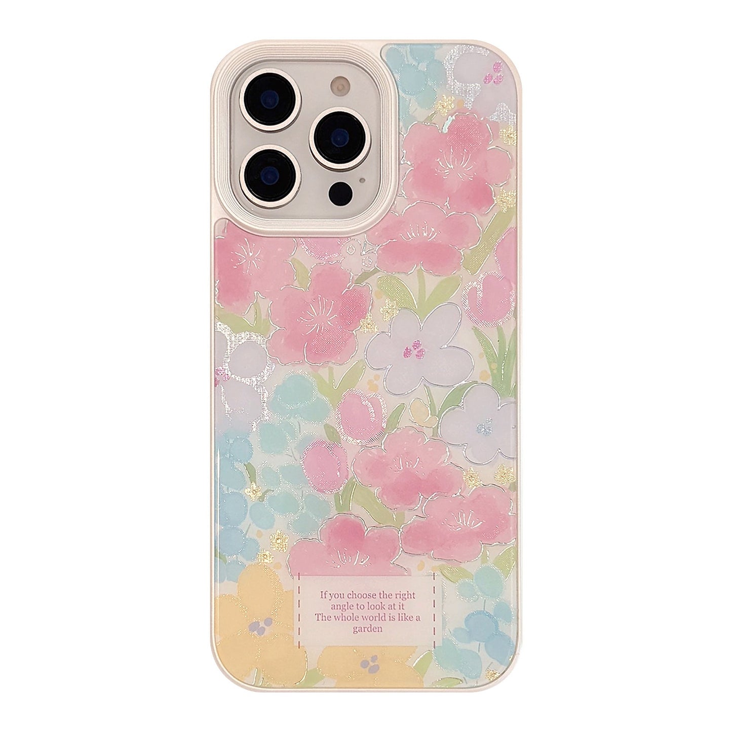 Gilt flower iPhone17 mobile phone case Apple 15 small fresh 14 suitable for 16pro max advanced sense 12/13