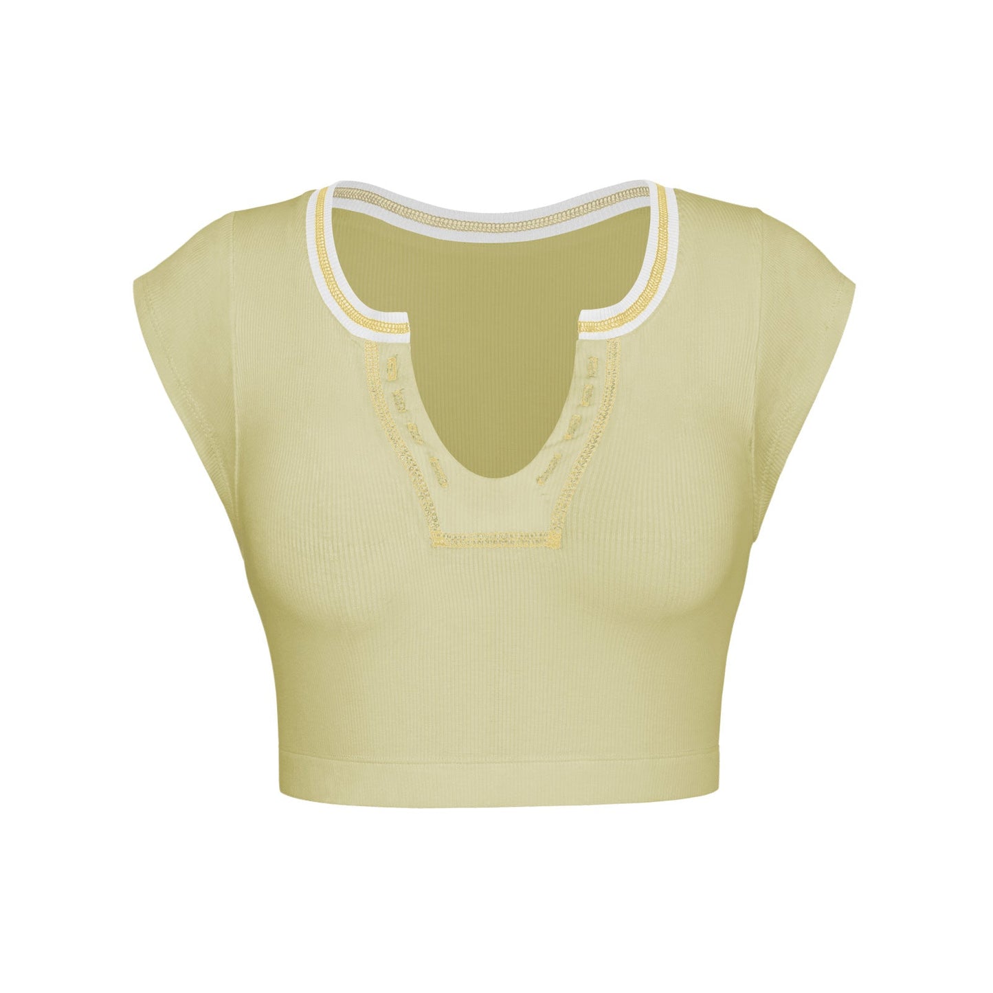 Slim Fit Ultra Short Sexy Spicy Girls Top Knitted Thread T-shirt