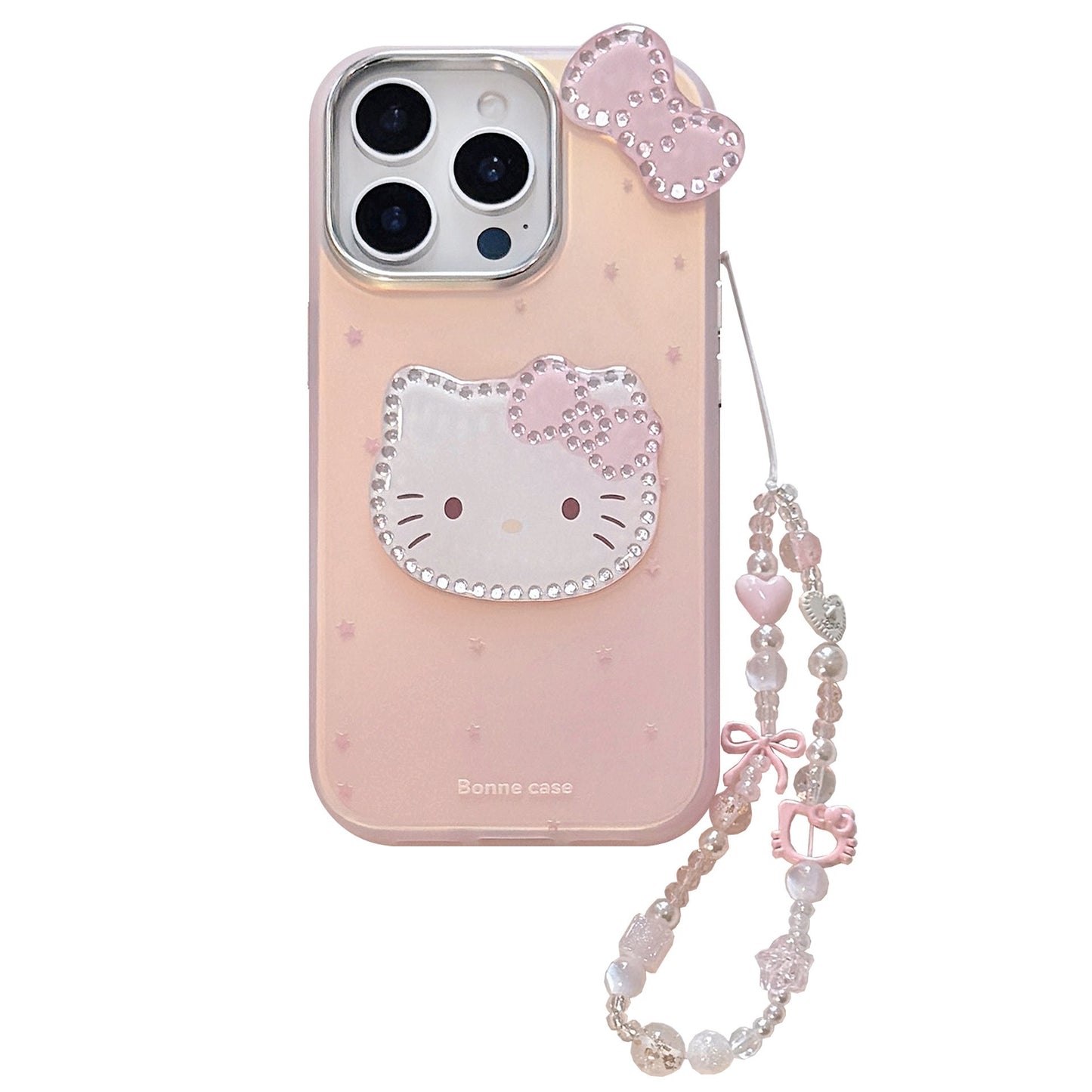 Gilt laser is suitable for Apple 16Promax mobile phone case iphone15 three-dimensional pink cartoon 11 lanyard 17 cute