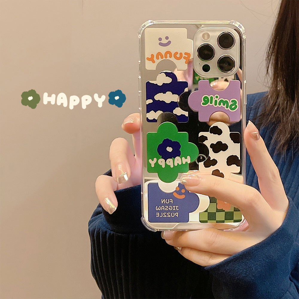 Personalized puzzle 17pro Apple iphone16plus mobile phone case 14promax mirror 11 anti-drop 8 suitable for XR