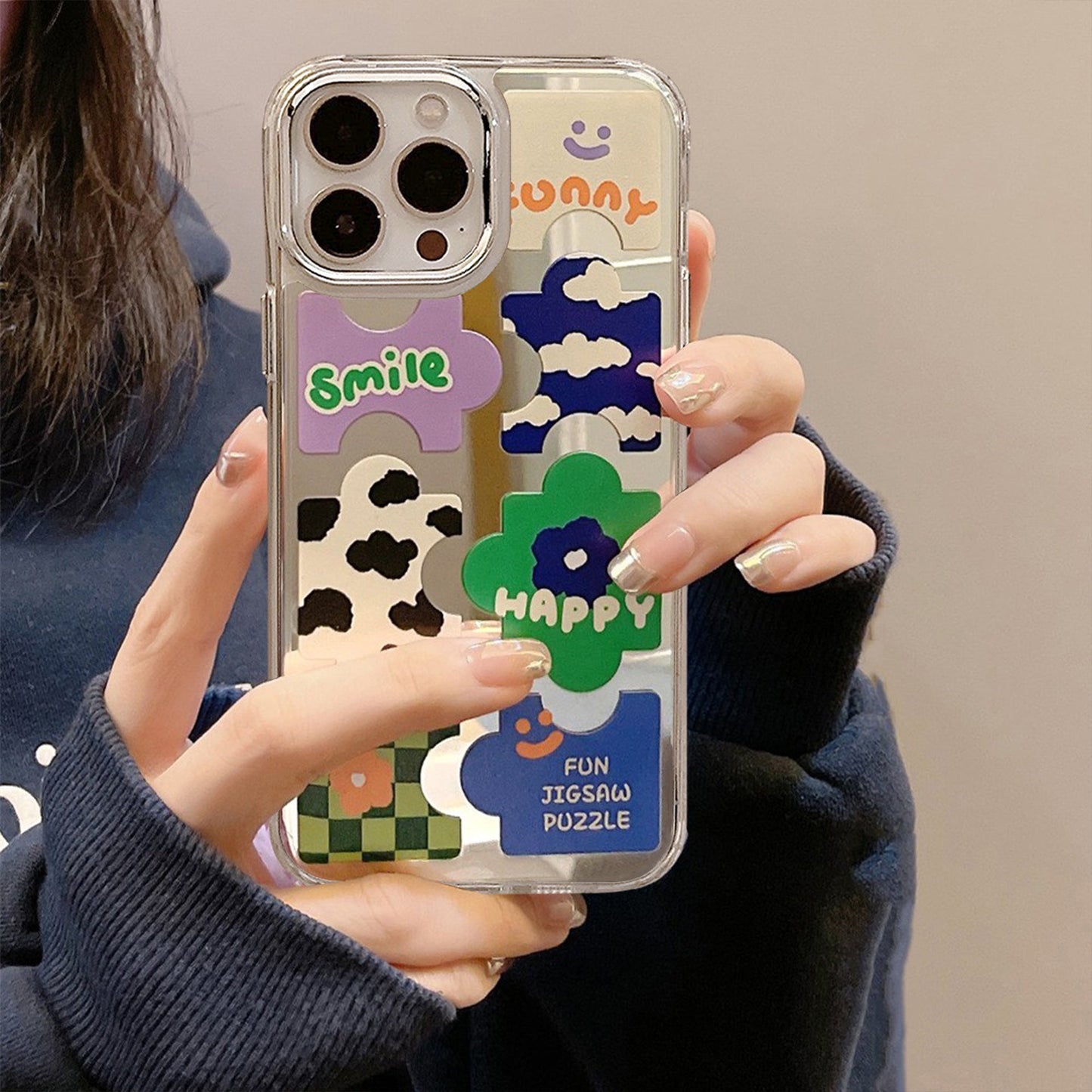 Personalized puzzle 17pro Apple iphone16plus mobile phone case 14promax mirror 11 anti-drop 8 suitable for XR