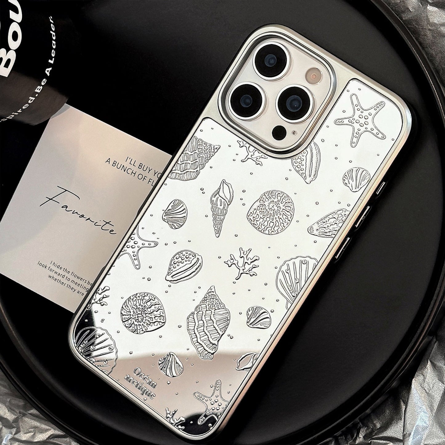 Gilt plating applies to Apple 16promax mobile phone case iphone17 starfish shell 13 mirror premium 12 hard