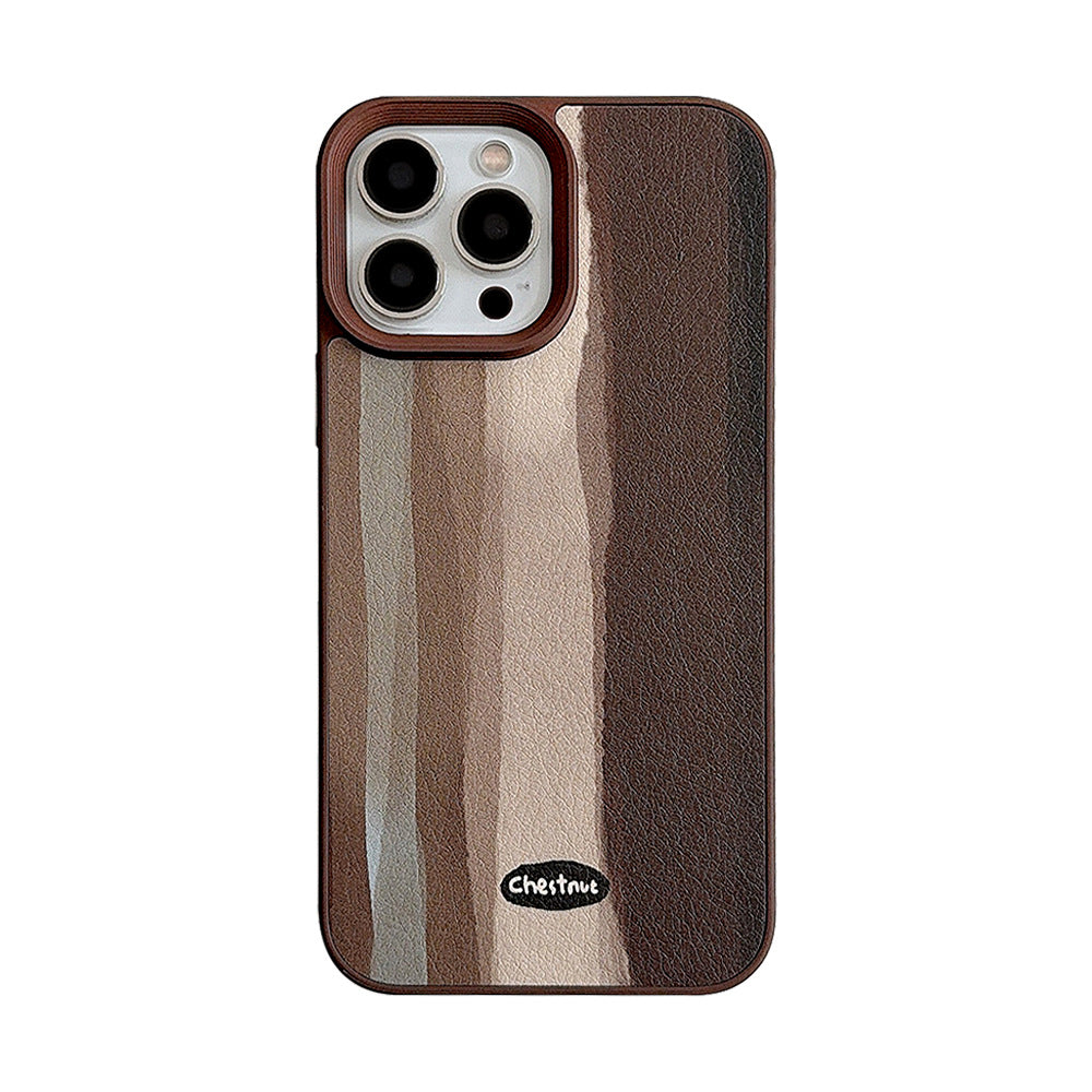 Medieval ins plaid Apple 16 mobile phone case 17pro max leather 15 for iPhone13 Maillard 11