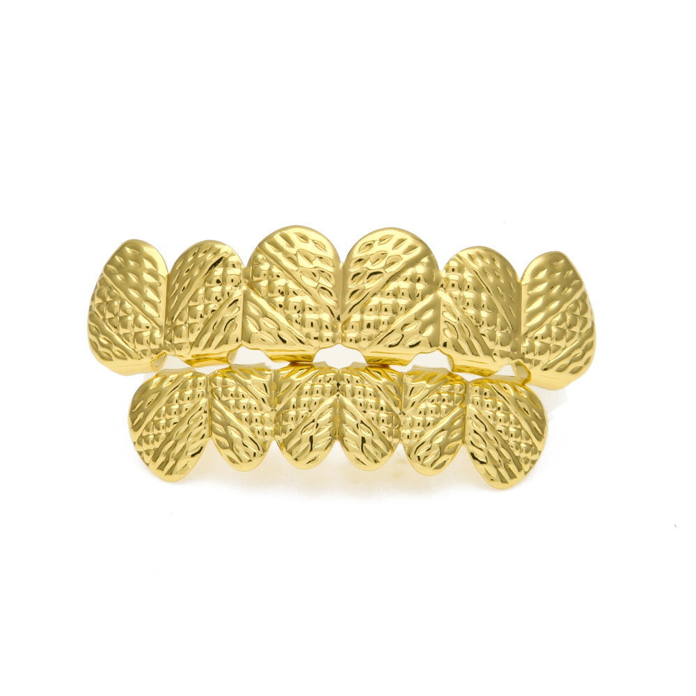 Hip-hop polished braces with gold electroplating