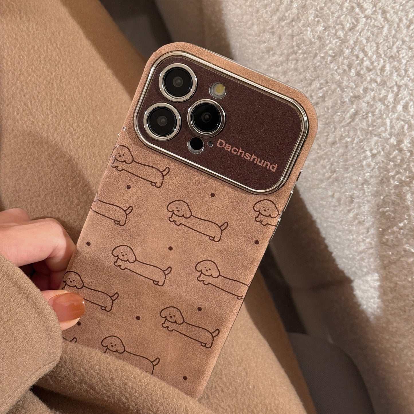 Fun lines puppy flannel for apple 15 mobile phone case iphone16promax lanyard 14 all-inclusive 17 soft