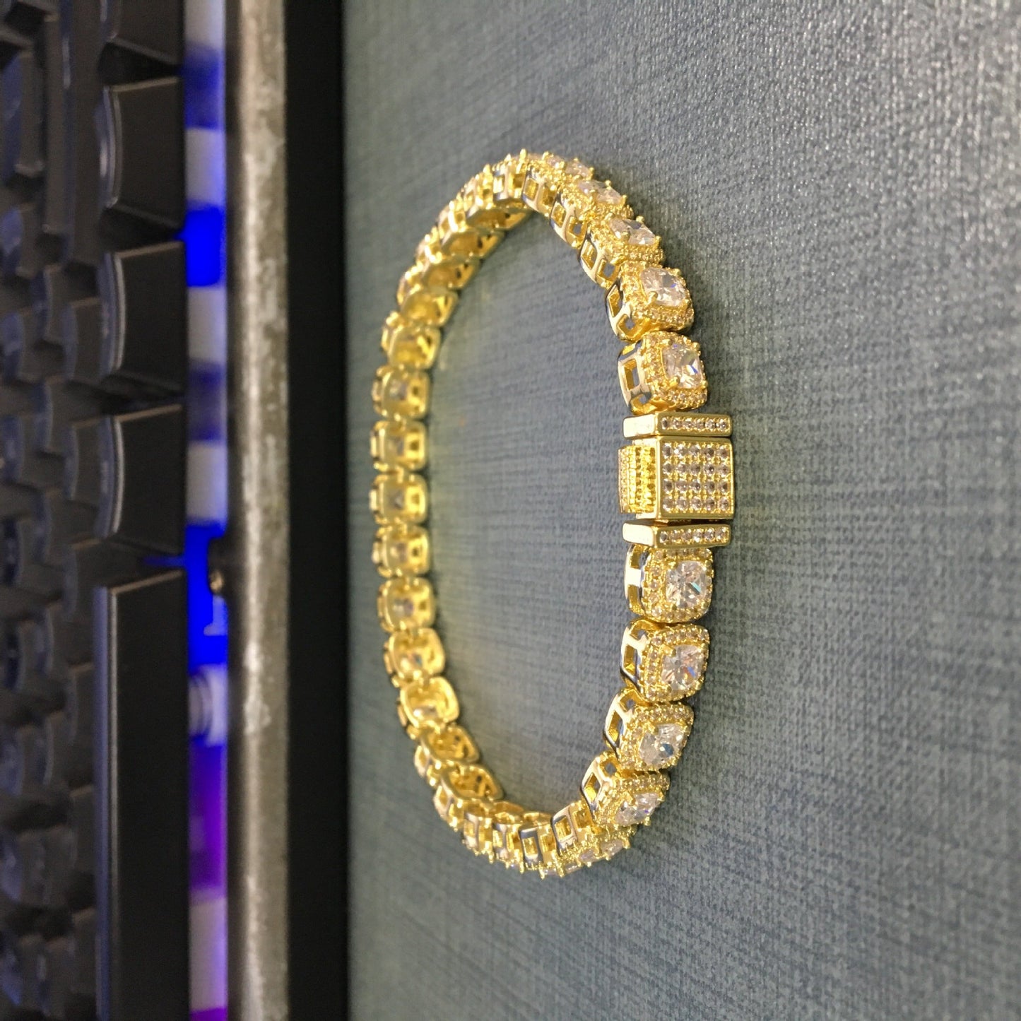 mens gold Gold Plated Rock Candy Chain necklace