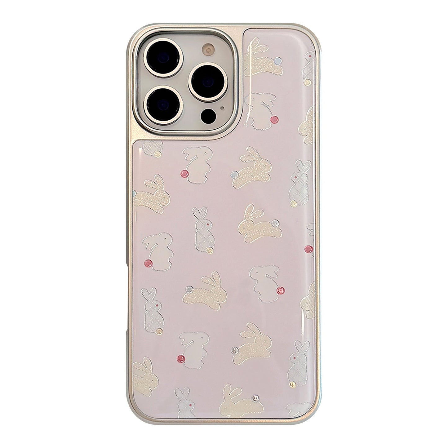 Gilt apple 16pro max mobile phone case iphone17 color polka dot cute rabbit 15 for 13 huawei p70