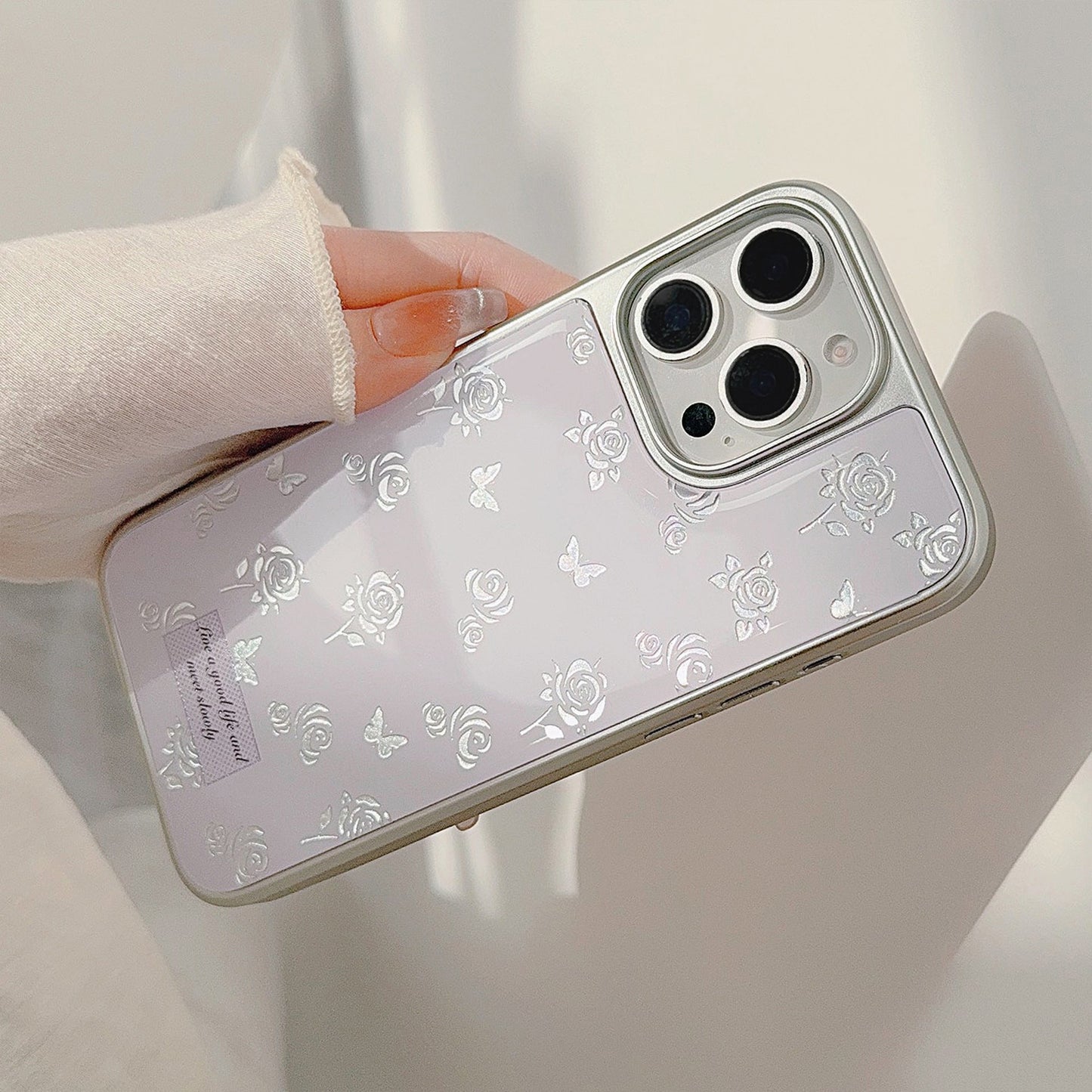 Gilt ins rose butterfly for 16 apple 17pro max mobile phone case iphone14 Epoxy 13 gentle 15