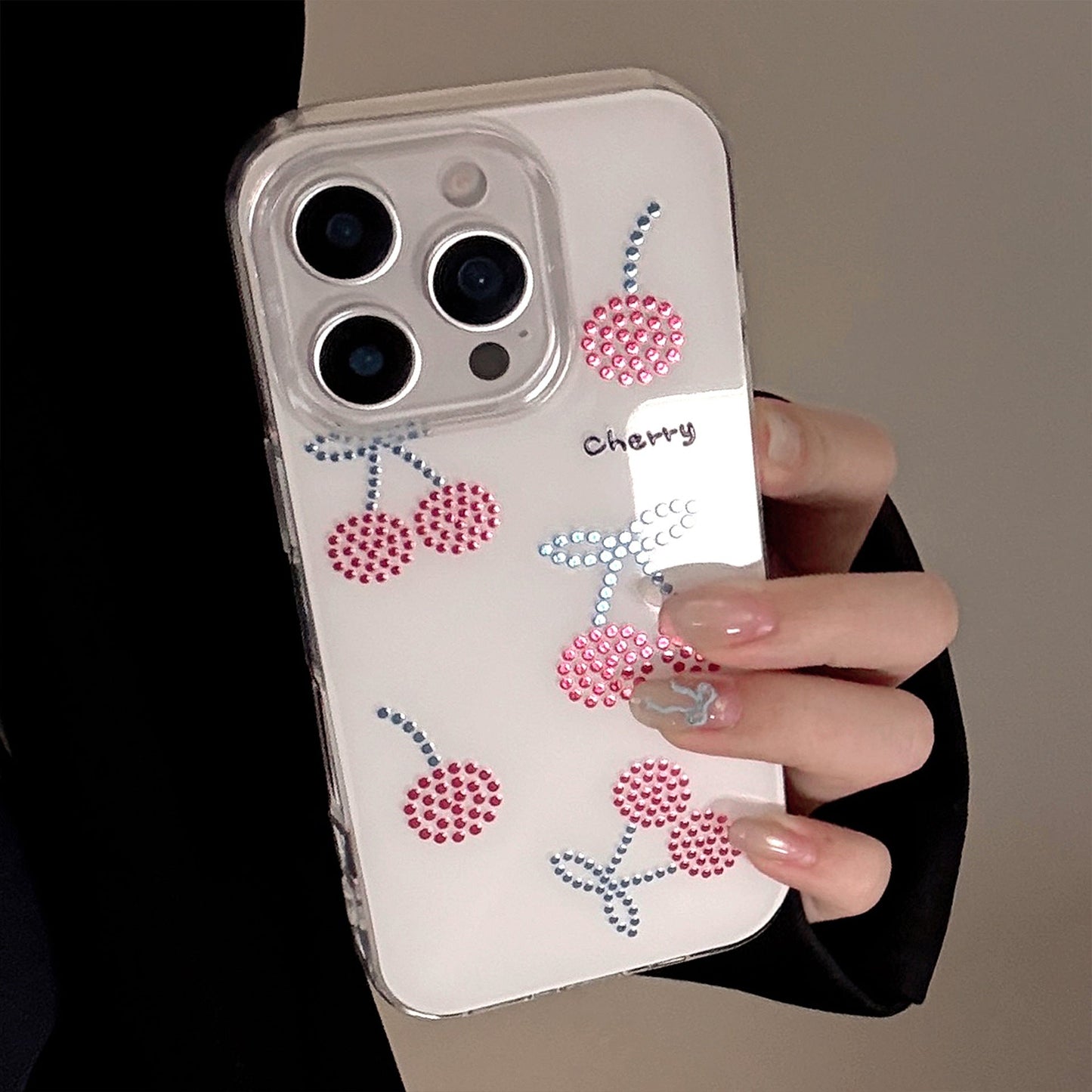 Gilt Ruby Cherry Mobile Phone Case Suitable for 16 Apple 17Promax Premium iPhone13 Hard 12 Generation 14