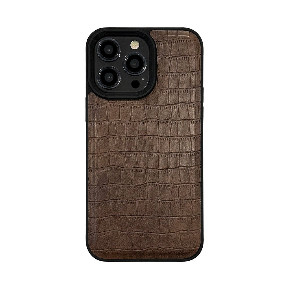 Alligator leather pattern 15 Apple 16 mobile phone case 17promax retro premium style 12 for iPhone13 personality trend