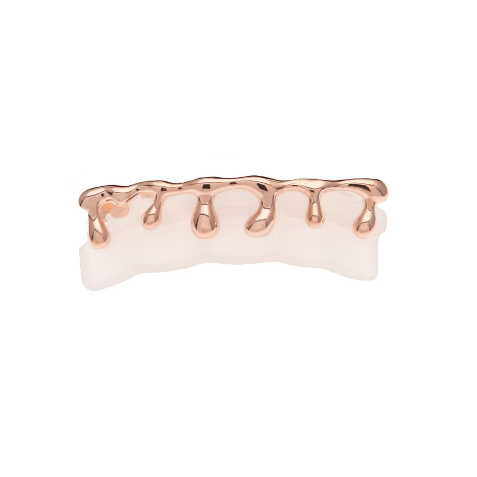 Hip-hop polished braces with gold electroplating